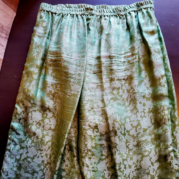 Oriental/Asian Style Pants in Green sz M - Picture 8 of 8
